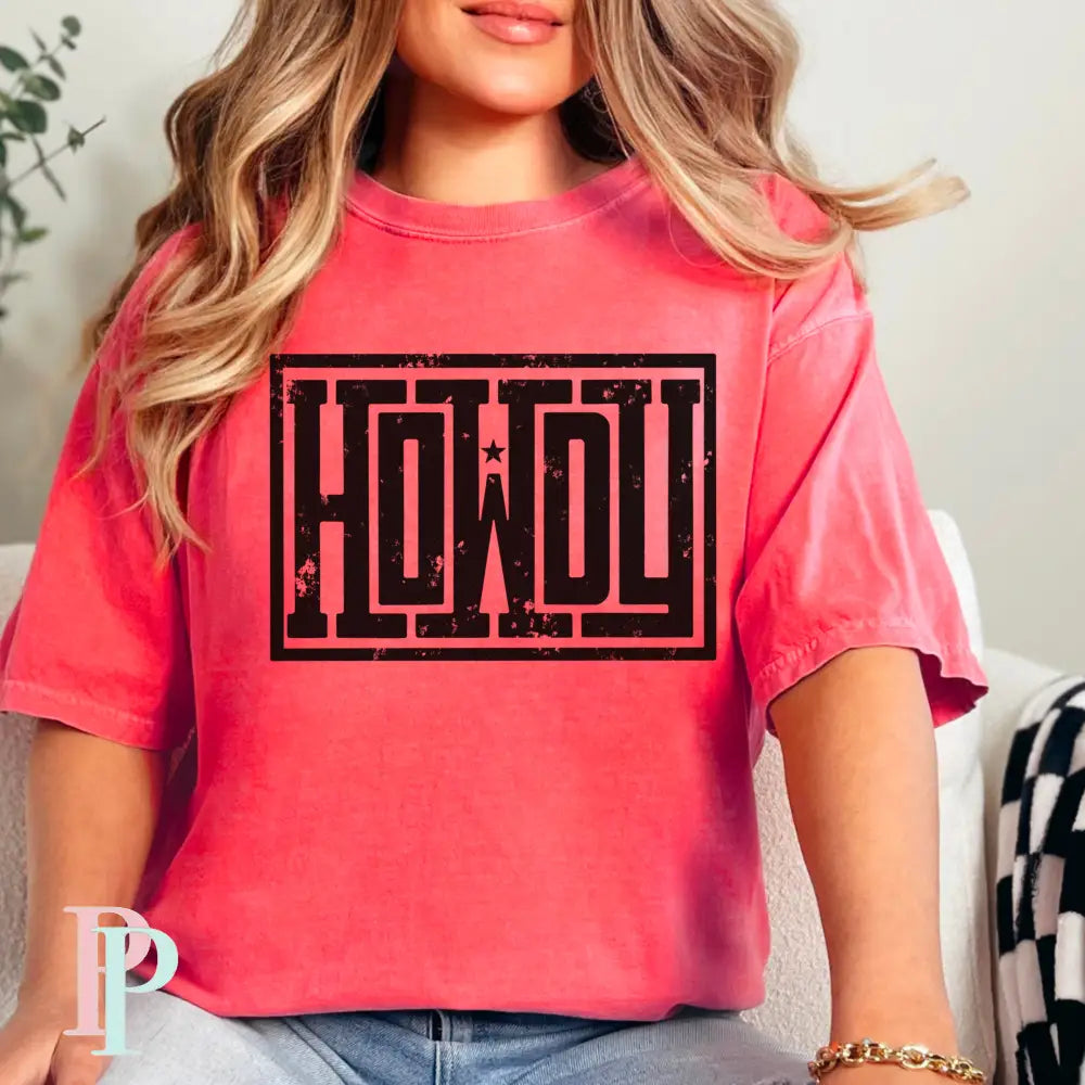 Howdy Comfort Color Graphic Tee WATERMELON / SMALL