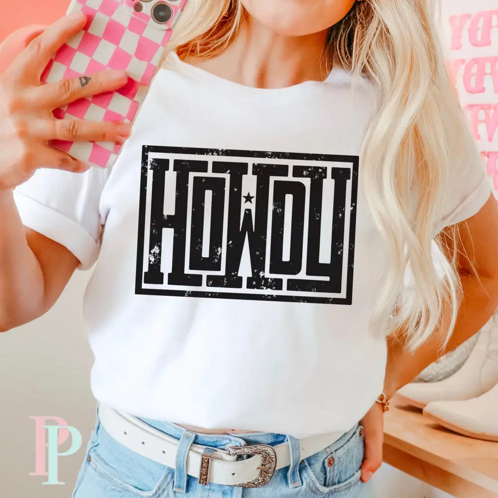 Howdy Comfort Color Graphic Tee WHITE / SMALL