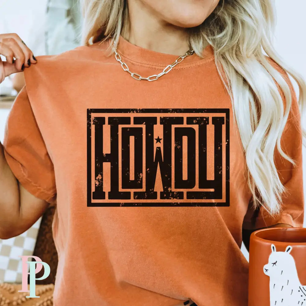 Howdy Comfort Color Graphic Tee YAM / SMALL