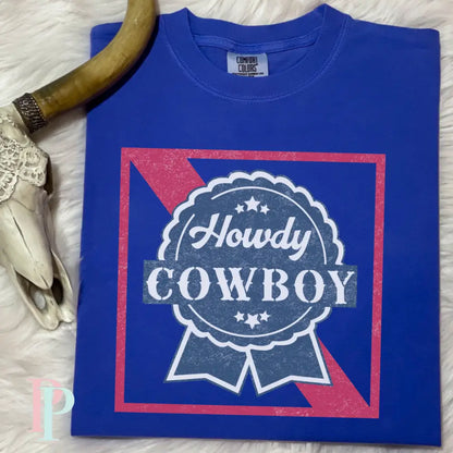 Howdy Cowboy Comfort Color Graphic Tee