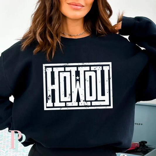 Howdy Crewneck Sweatshirt Black / Small