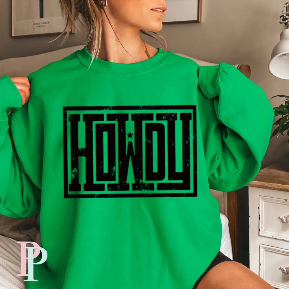 Howdy Crewneck Sweatshirt Irish Green / Small