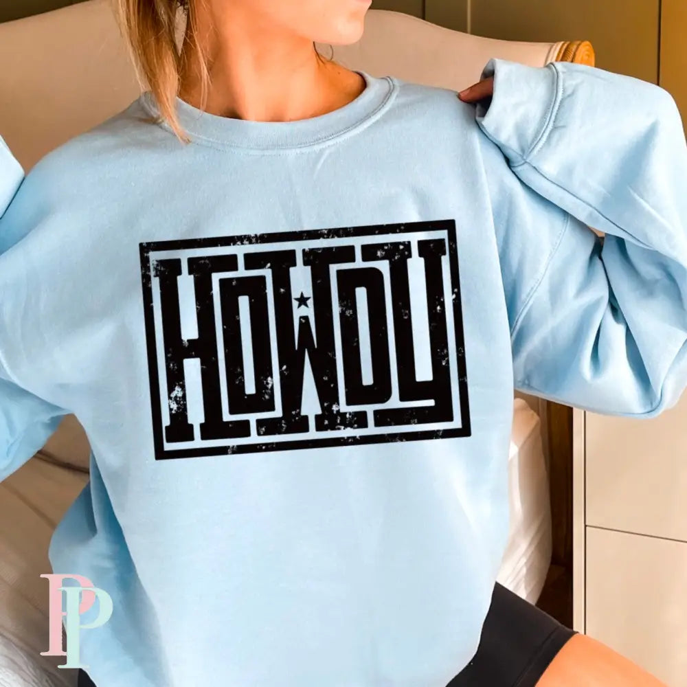 Howdy Crewneck Sweatshirt Light Blue / Small