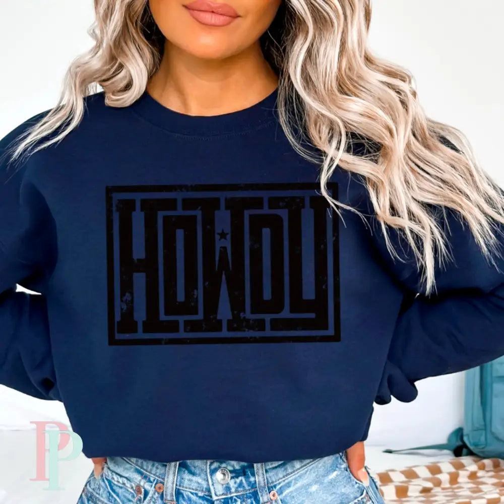 Howdy Crewneck Sweatshirt Navy / Small