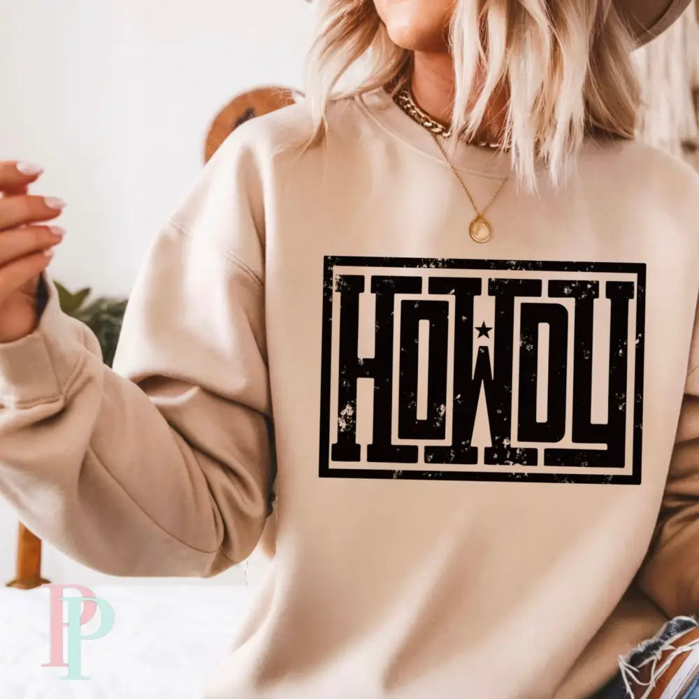 Howdy Crewneck Sweatshirt Sand / Small