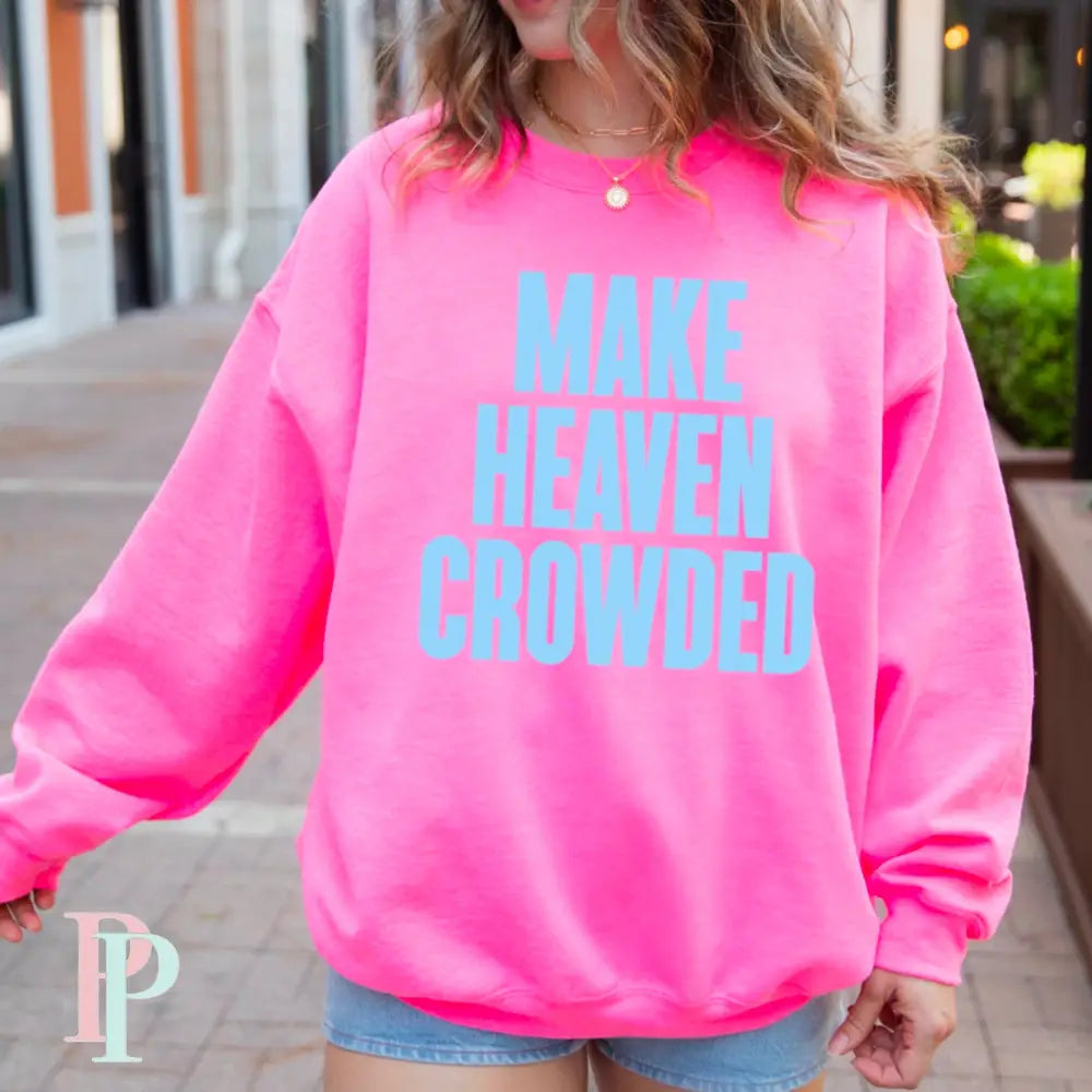 Jesus Loves You Crewneck Sweatshirt Neon Pink / Small