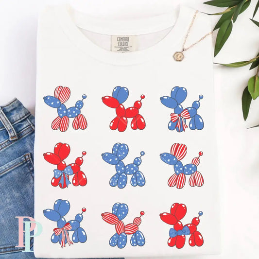 July 4th Balloon Dog DTF Transfer