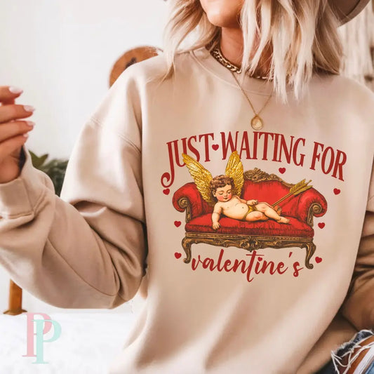Just Waiting On Valentine’s Day DTF Transfer