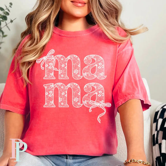 Lace Mama With Coquette Bows Screen Print Transfer