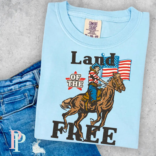 Land Of The Free Comfort Color Graphic Tee