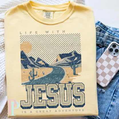 Life With Jesus Comfort Color Graphic Tee
