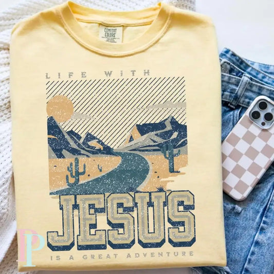 Life With Jesus Comfort Color Graphic Tee