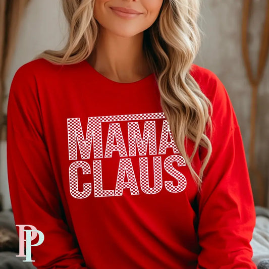 Mama Claus Long Sleeve Graphic Tee S
