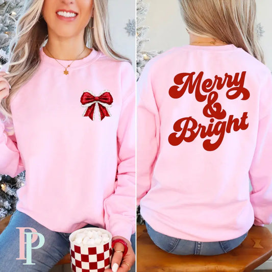 Merry & Bright Christmas Crewneck Sweatshirt Small