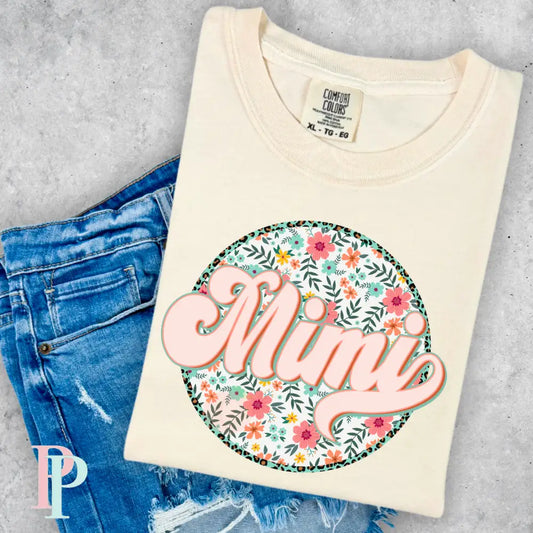 Mimi Floral Frame Comfort Color Graphic Tee