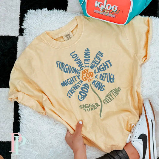 My God Is Comfort Color Graphic Tee