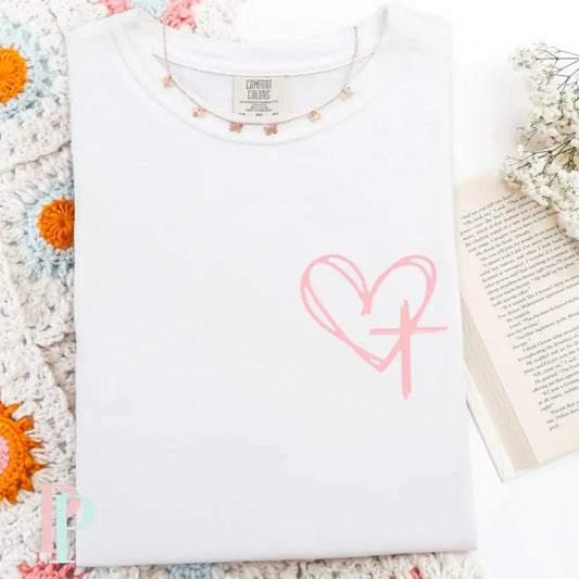 My Heart Was On The Cross Pocket Screen Print Transfer