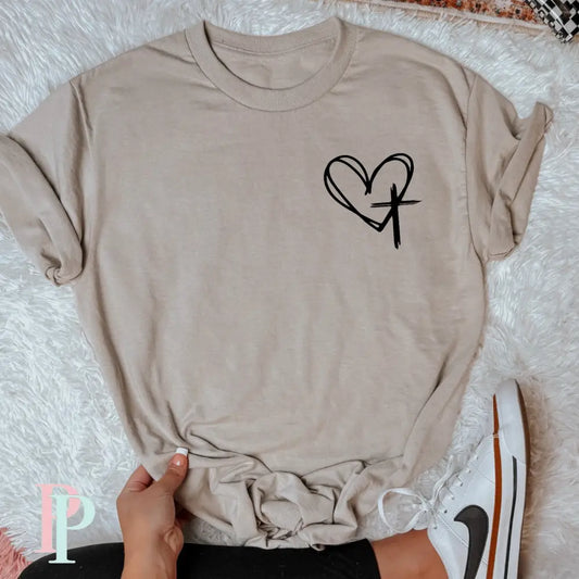 My Heart Was On The Cross Pocket Screen Print Transfer