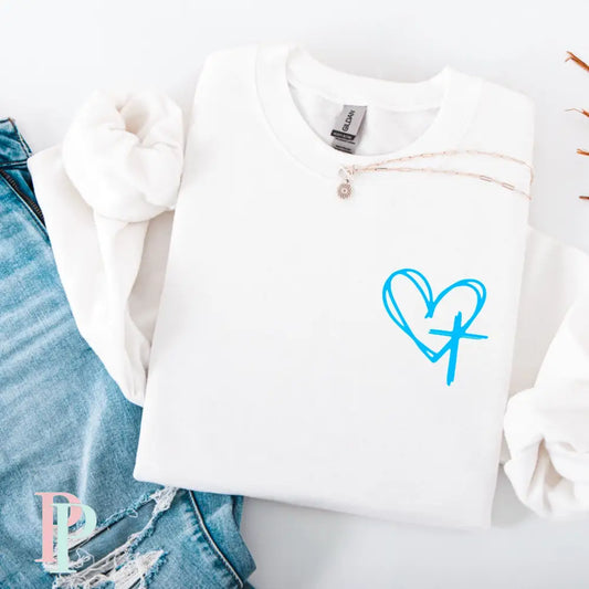 My Heart Was On The Cross Pocket Screen Print Transfer