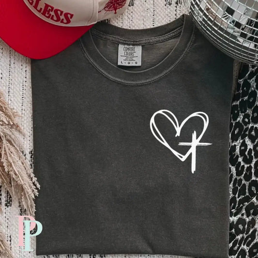 My Heart Was On The Cross Pocket Screen Print Transfer