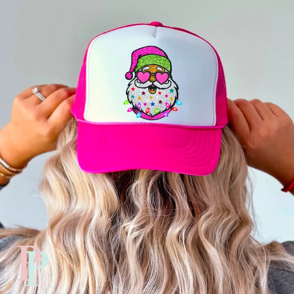 Neon Santa Hat DTF Transfer