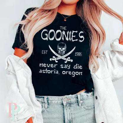 Never Say Die Goonies 80’s/90’s Classic Comfort Color Graphic Tee