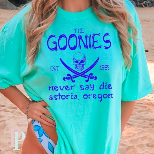 Never Say Die Goonies 80’s/90’s Classic Comfort Color Graphic Tee