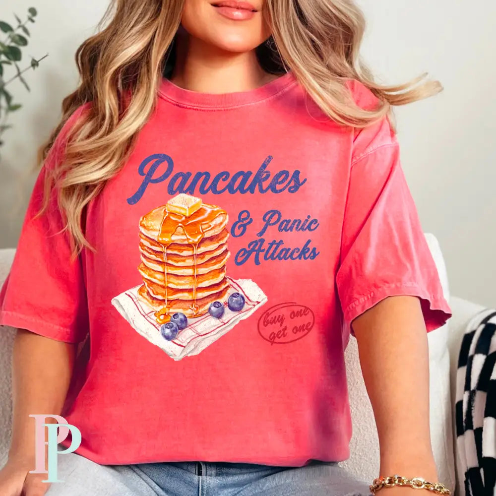 Pancakes & Panic Attacks Comfort Color Graphic Tee SMALL / WATERMELON