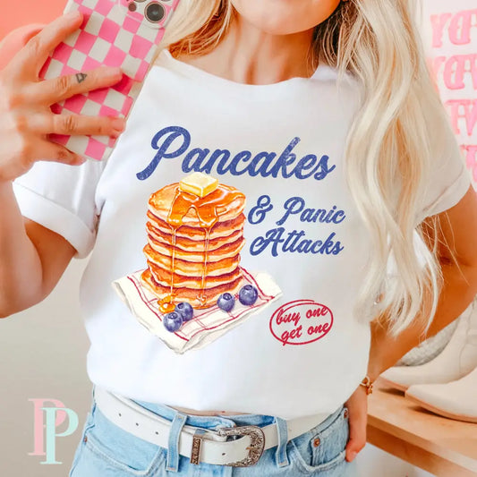 Pancakes & Panic Attacks Comfort Color Graphic Tee SMALL / WHITE