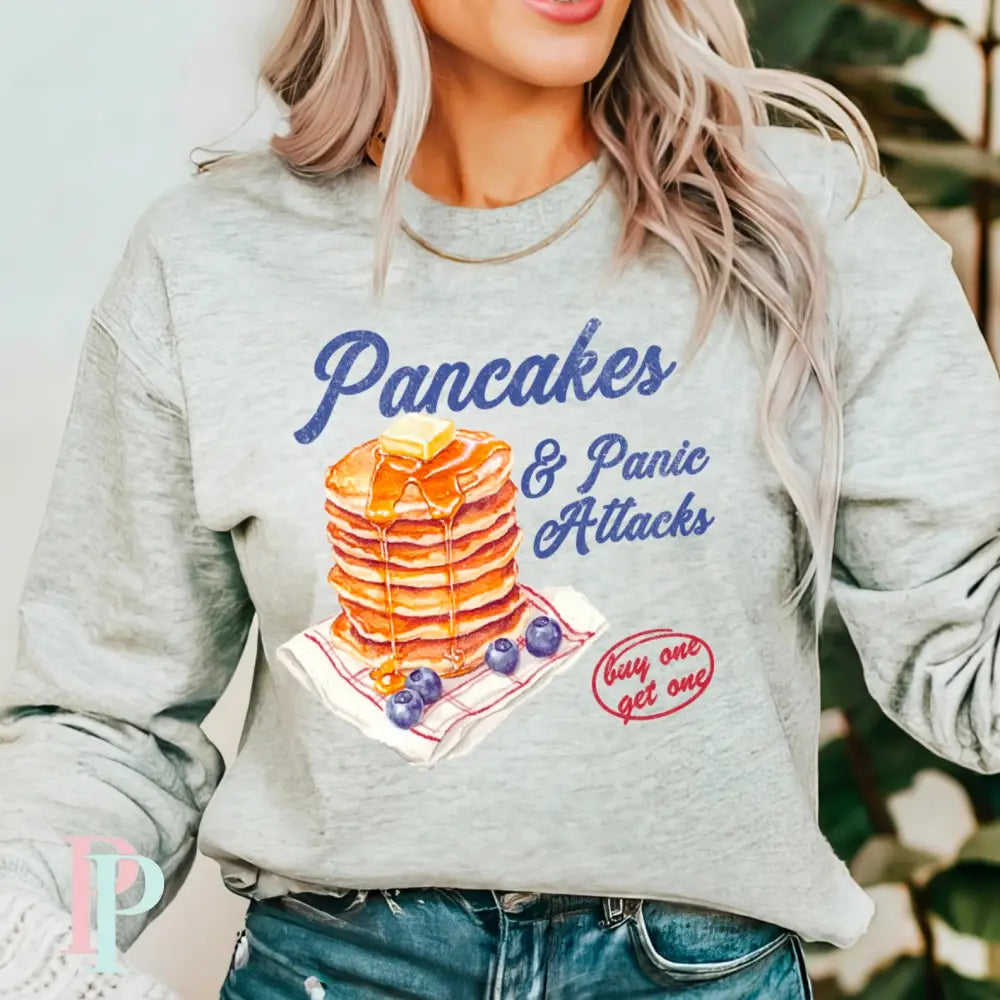 Pancakes & Panic Attacks Crewneck Sweatshirt Ash / Small