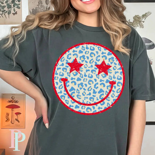 Patriotic Face Comfort Color Graphic Tee