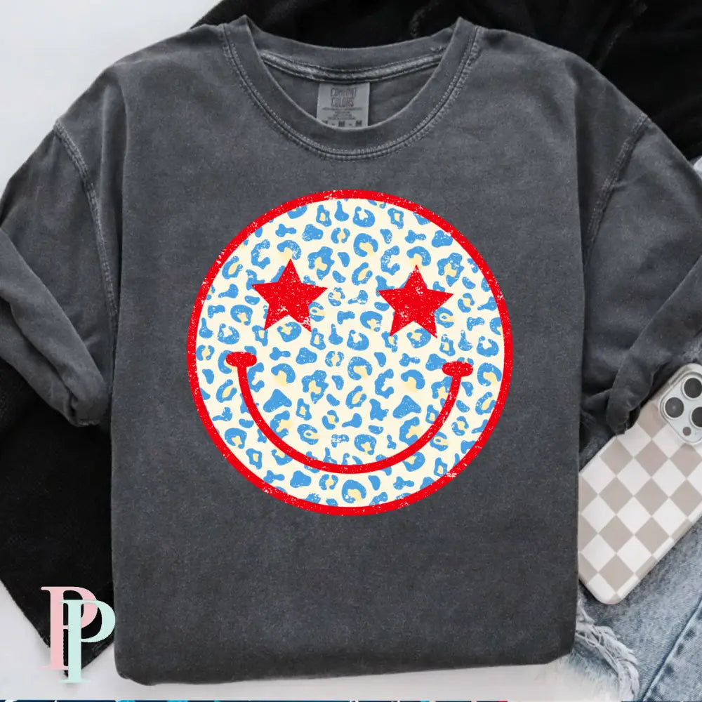 Patriotic Face Comfort Color Graphic Tee