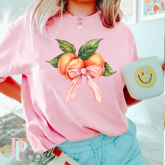 Peach Coquette Comfort Color Graphic Tee