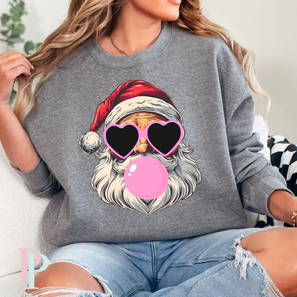 Pink Bubble Gum Santa DTF Transfer