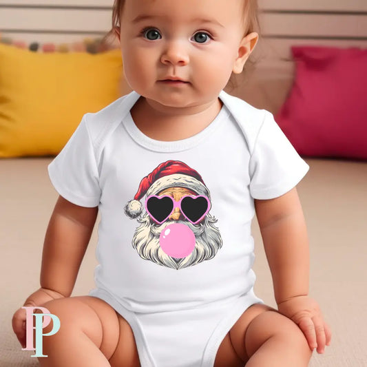 Pink Bubble Gum Santa Tea Towel / Infant DTF Transfer