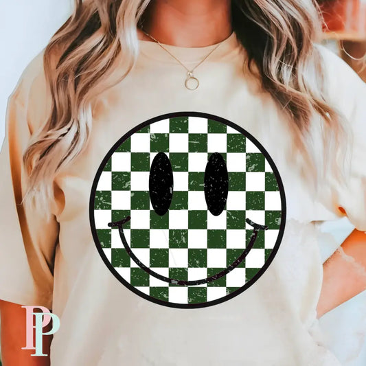 Preppy Checkered Face Comfort Color Graphic Tee