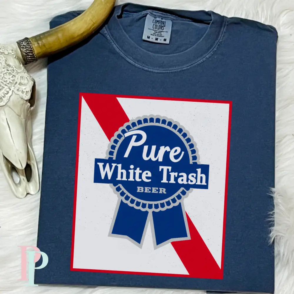 Pure White Trash Comfort Color Graphic Tee