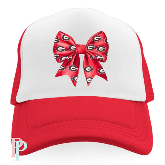 Red G Bow Pocket / Hat DTF Transfer