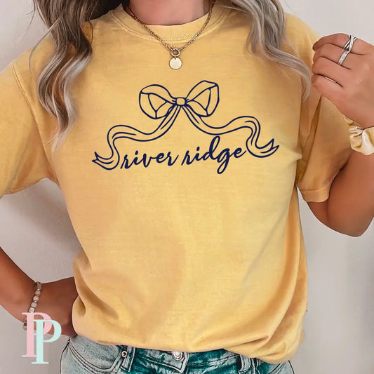 River Ridge Knights Coquette Bow Comfort Color Graphic Tee