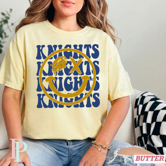 River Ridge Knights Football Face Comfort Color Graphic Tee