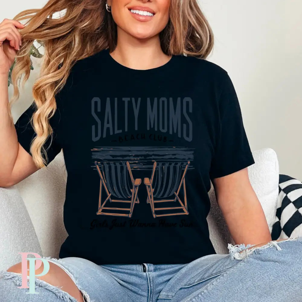 Salty Moms Beach Club Comfort Color Graphic Tee