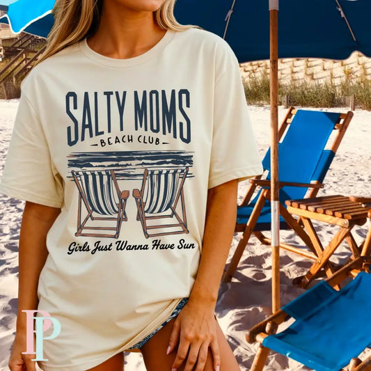 Salty Moms Beach Club Comfort Color Graphic Tee