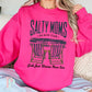 Salty Moms Beach Club Crewneck Sweatshirt Hot Pink / Small