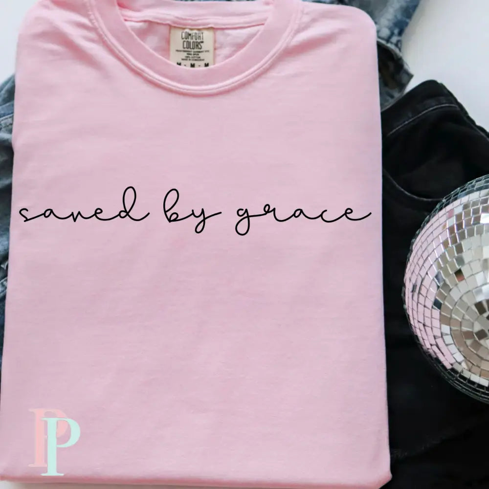 Saved By Grace Comfort Color Graphic Tee