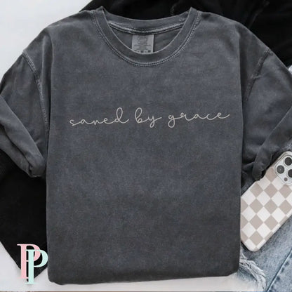 Saved By Grace Comfort Color Graphic Tee