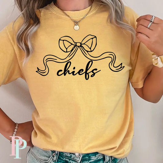 Sequoyah Chiefs Coquette Bow Comfort Color Graphic Tee