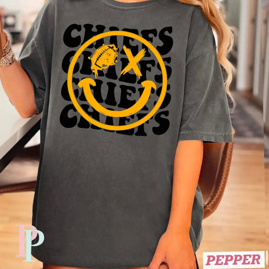 Sequoyah Chiefs Football Face Comfort Color Graphic Tee