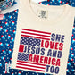 She Loves Jesus And America Too Bracelet Comfort Color Graphic Tee