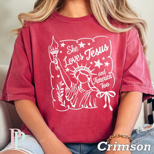 She Loves Jesus And America Too Screen Print Transfer
