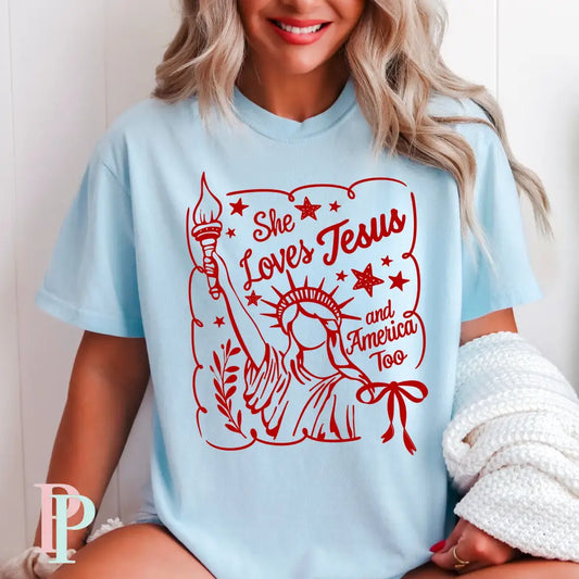 She Loves Jesus And America Too Screen Print Transfer